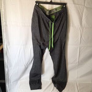 Gray Sweatpants with Neon Green Accents